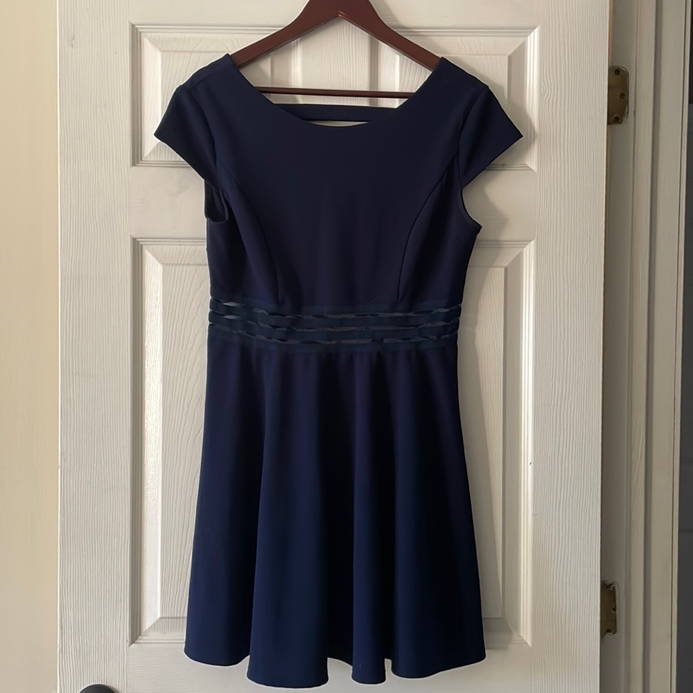 Blue scoop neck dress